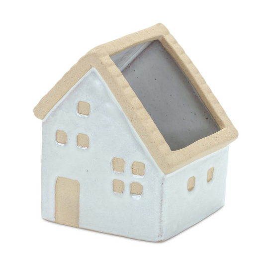 Neutral Porcelain House Planter (Set of 3) -Ship Only