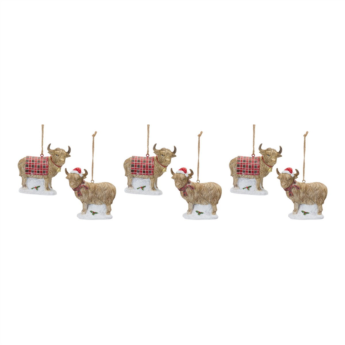 Highland Cow Ornament (Set of 6) -Ship Only