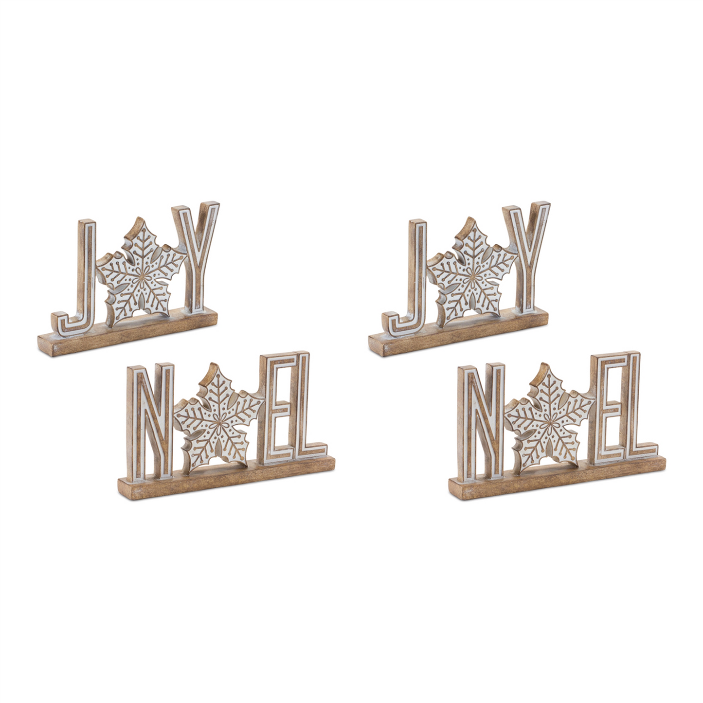 Joy and Noel Tabletop Sign (Set of 4) -Ship Only