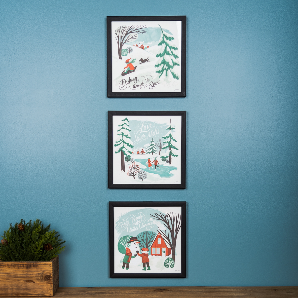 Framed Winter Scene Wall Art (Set of 3) -Ship Only