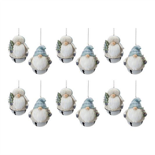 Gnome Sleigh Bell Ornament (Set of 12) -Ship Only