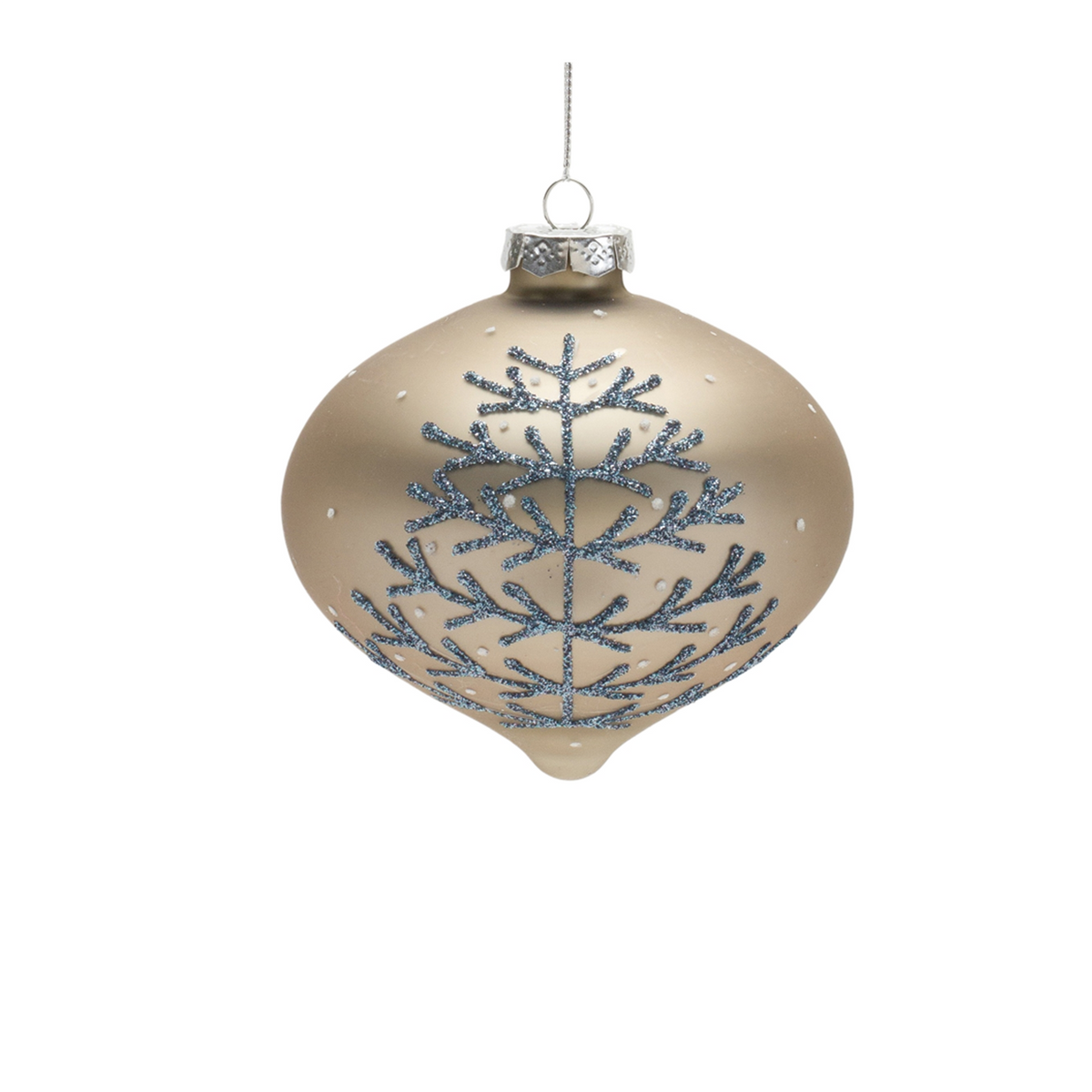 Champagne Glittered Ball Ornament (Set of 6) -Ship Only