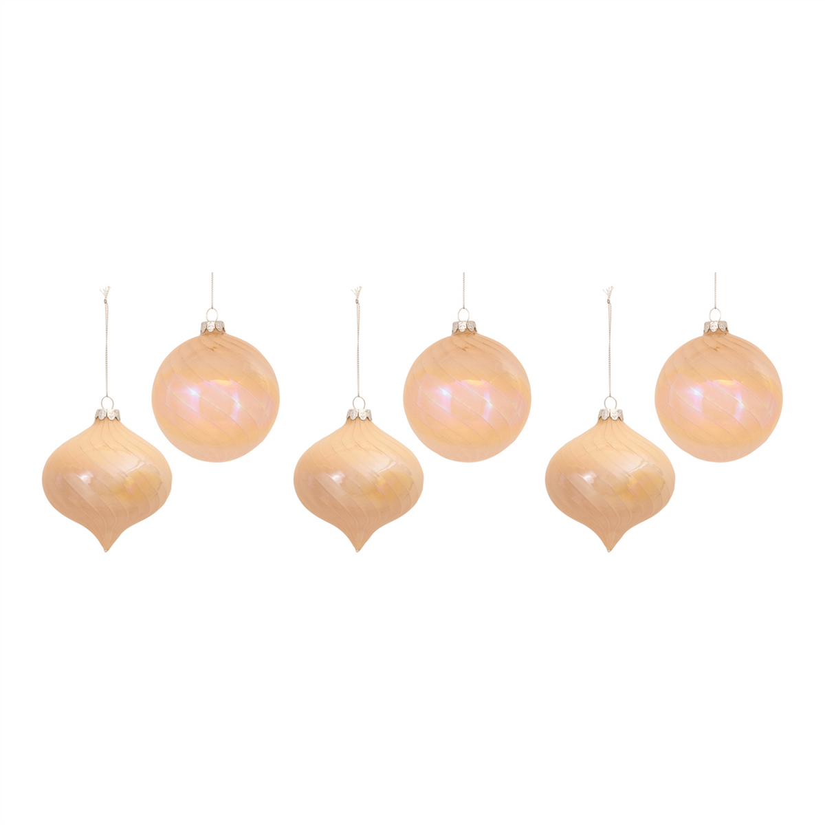 Irredescent Glass Ornament (Set of 6) -Ship Only