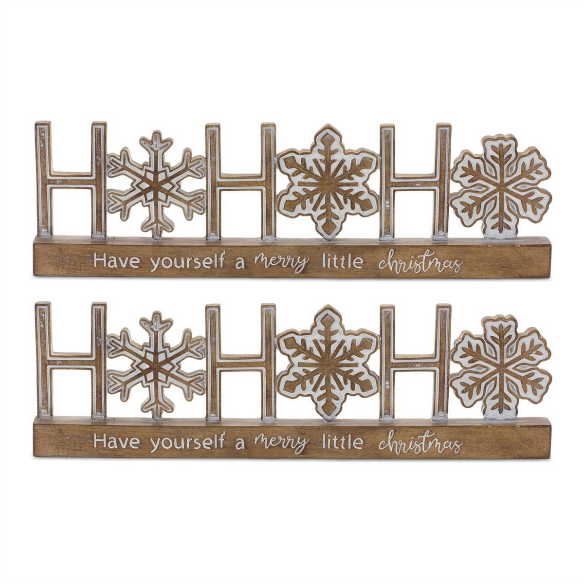 Ho Ho Ho Tabletop Sentiment Sign (Set of 2) -Ship Only