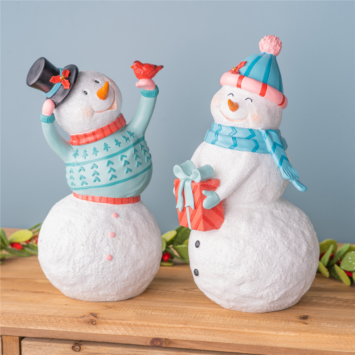 Whimsical Snowman Figurine (Set of 2) -Ship Only
