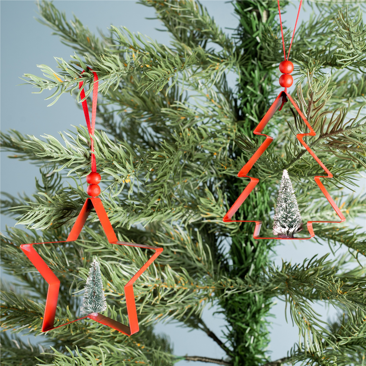 Star and Pine Tree Cookie Cutter Ornament (Set of 6) -Ship Only
