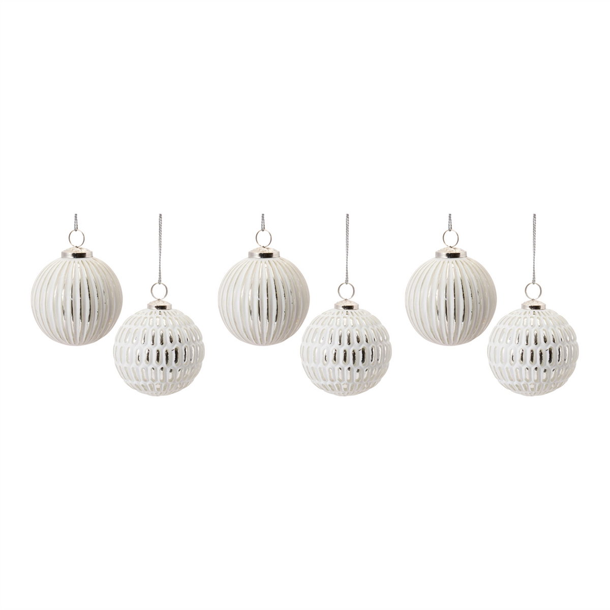 Frosted Glass Ball Ornament (Set of 6) -Ship Only