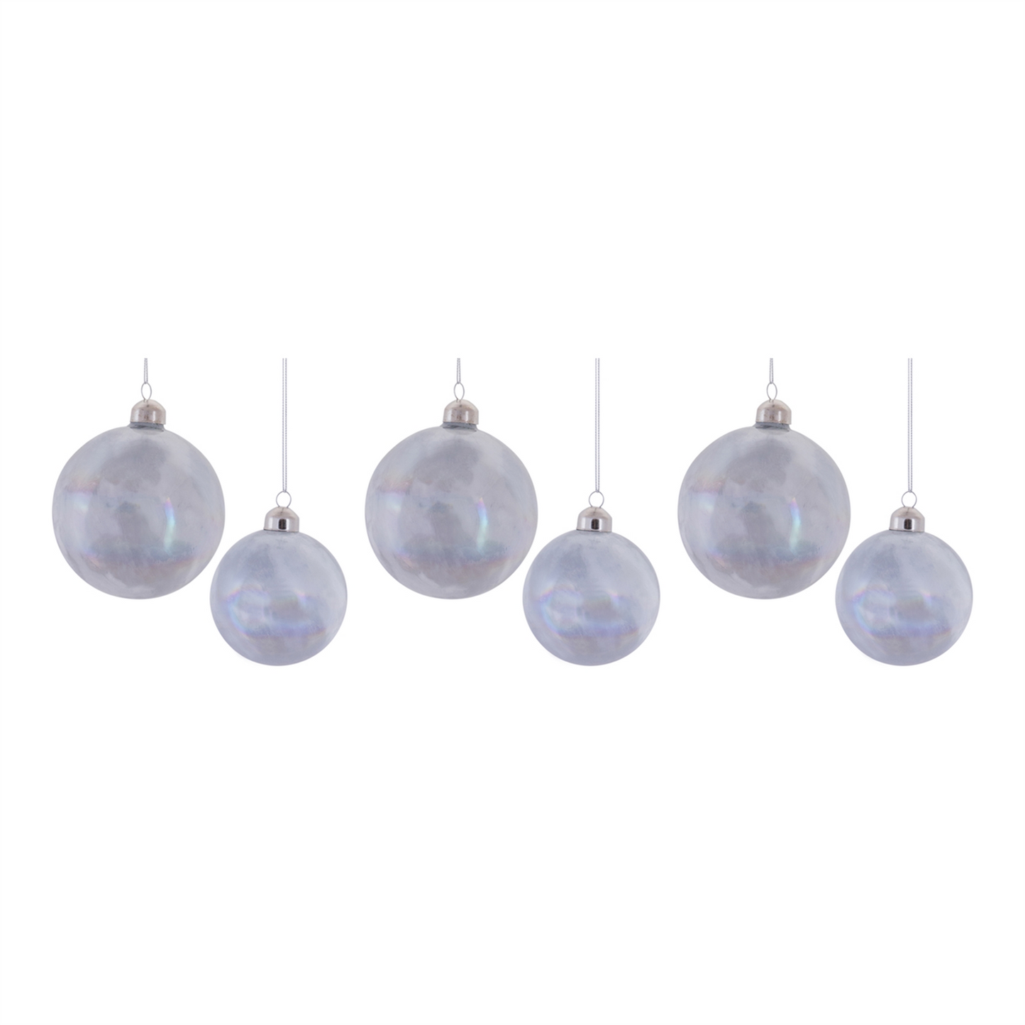 Irredescent Glass Ball Ornament (Set of 6) -Ship Only