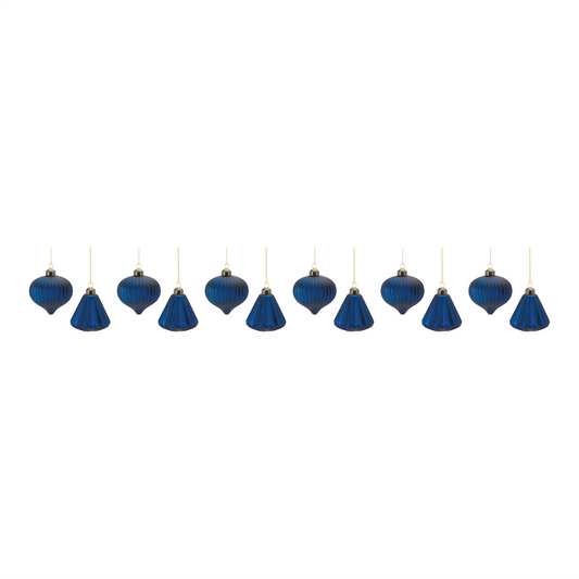 Ribbed Glass Ornament (Set of 12) -Ship Only