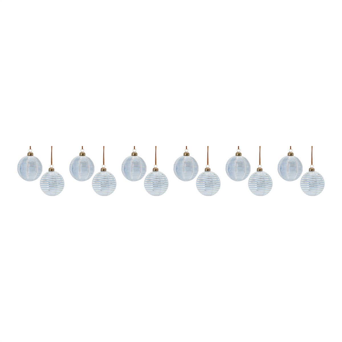 Ornament (Set of 12) 3”D Glass -Ship Only
