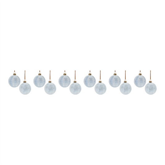 Ornament (Set of 12) 3”D Glass -Ship Only