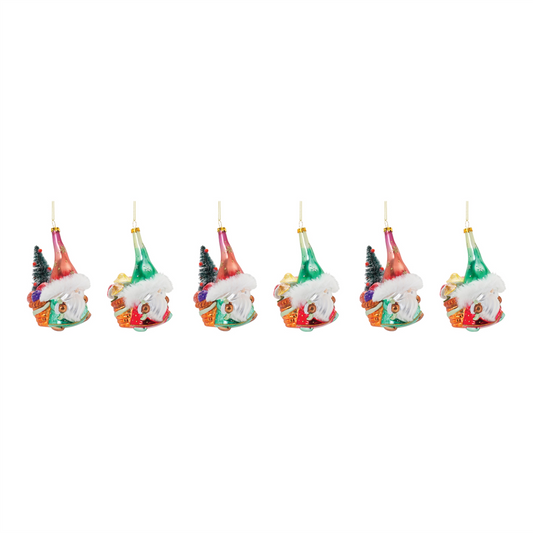 Glass Santa Gnome Ornament (Set of 6) -Ship Only