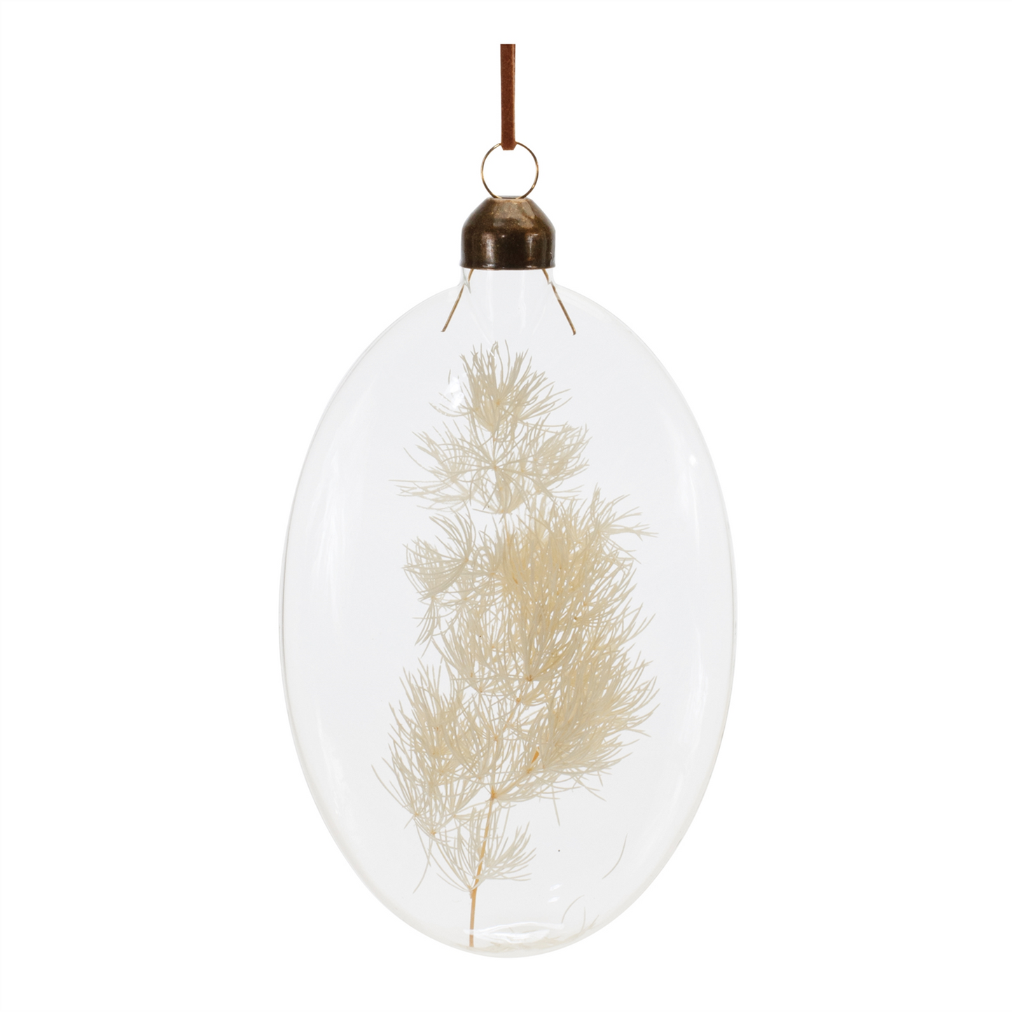 Natural Dried Floral Glass Ornament (Set of 12) -Ship Only