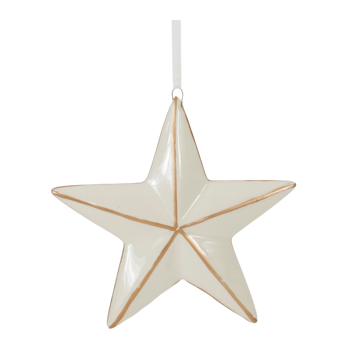 Ceramic Star and Snowflake Ornament (Set of 6) -Ship Only