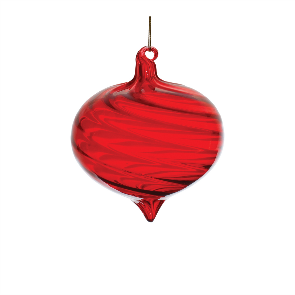 Red Swirl Glass Ornament (Set of 6) -Ship Only