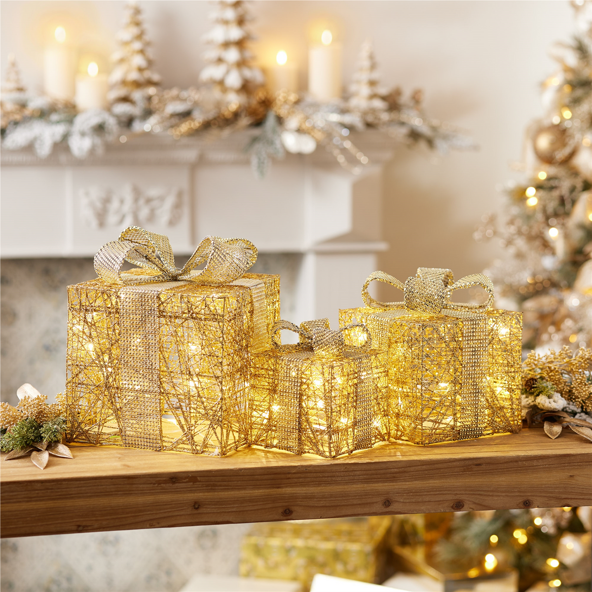 LED Wrapped Presents Display (Set of 3) -Ship Only