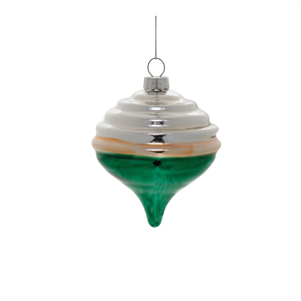 Two-Tone Tiered Glass Ornament (Set of 12) -Ship Only