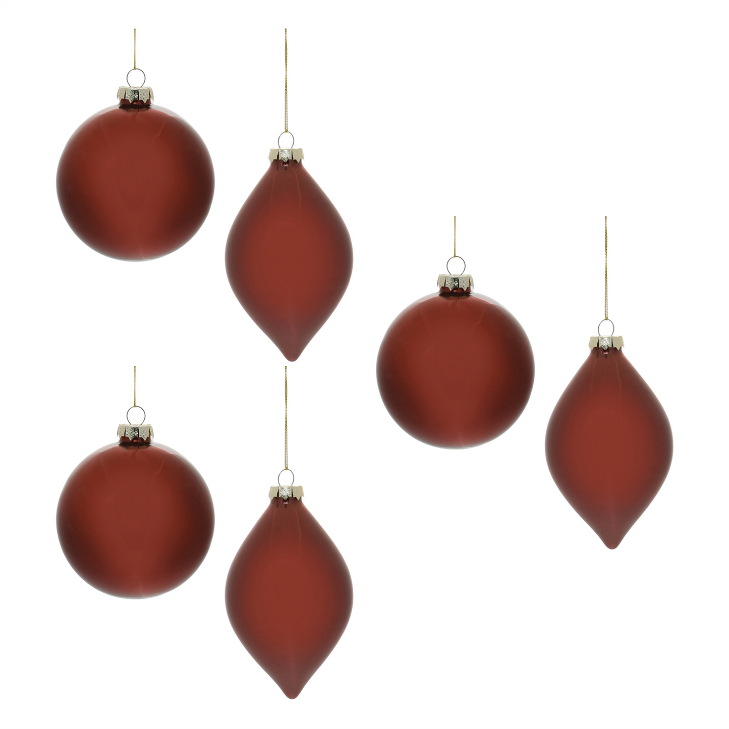 Red Glass Ball Ornament (Set of 6) -Ship Only