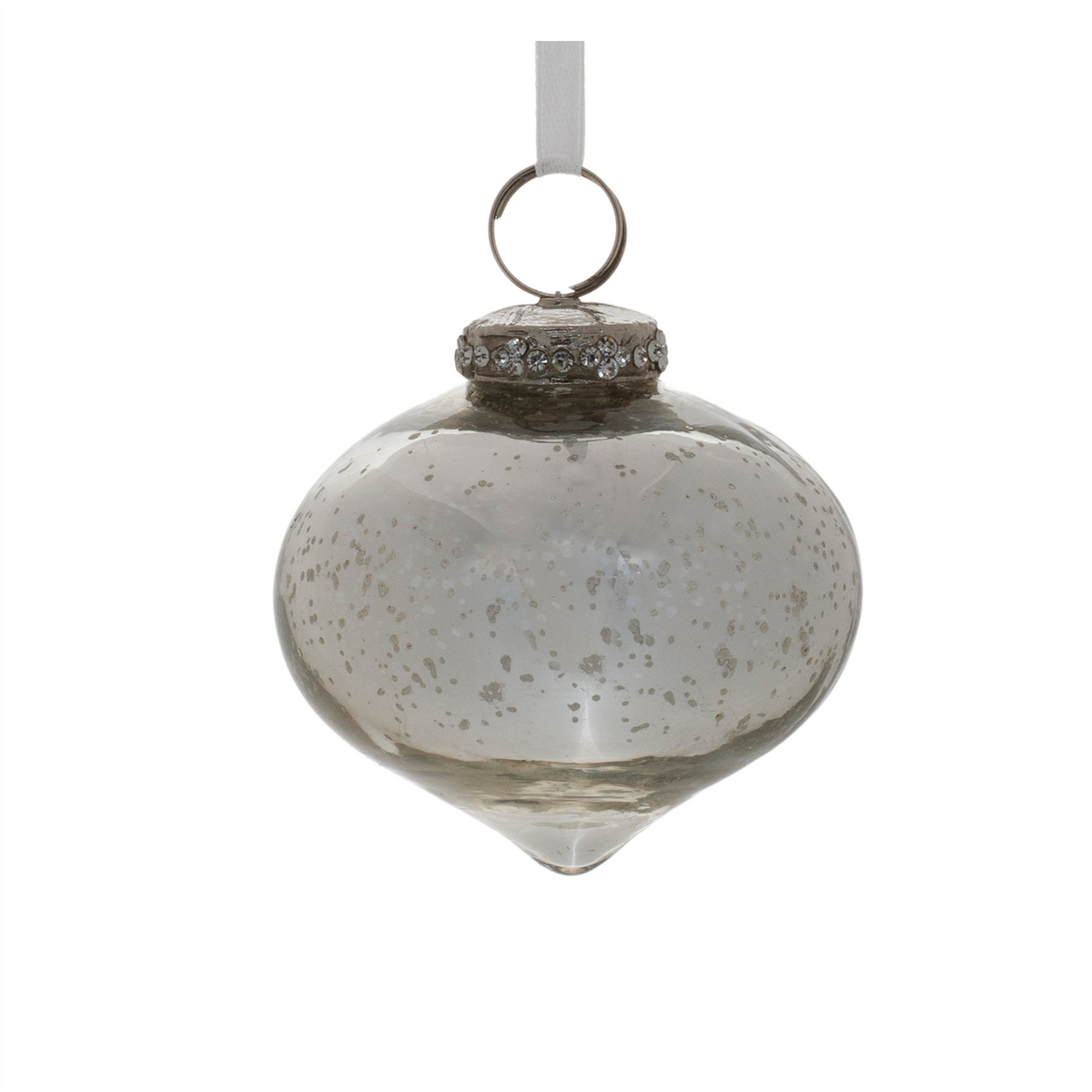 Grey Mercury Glass Ornament (Set of 6) -Ship Only