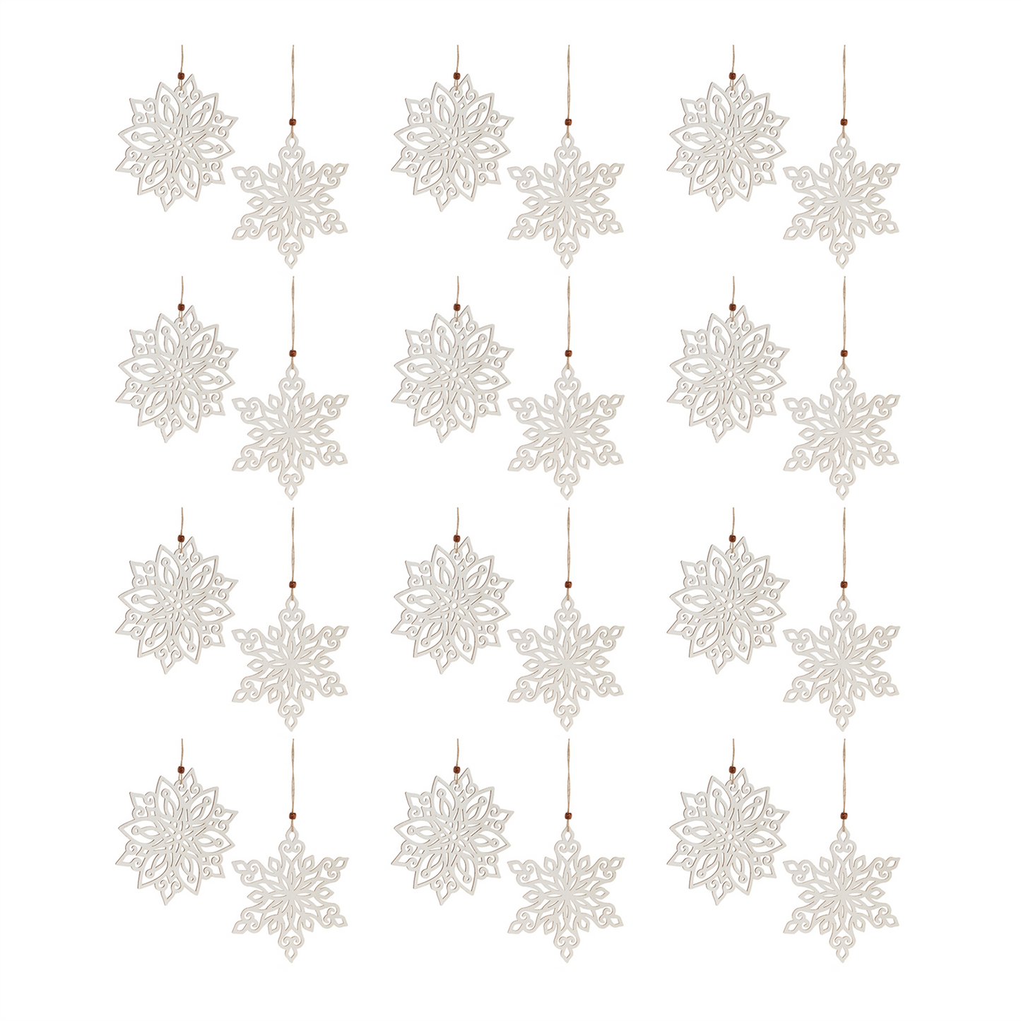 Wood Cut-Out Snowflake Ornament (Set of 24) -Ship Only