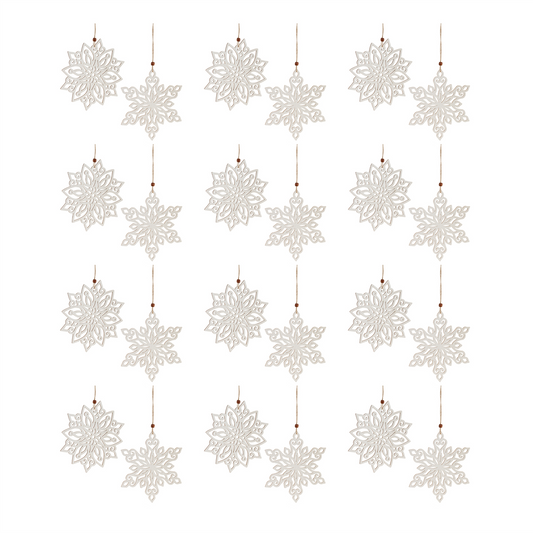Wood Cut-Out Snowflake Ornament (Set of 24) -Ship Only