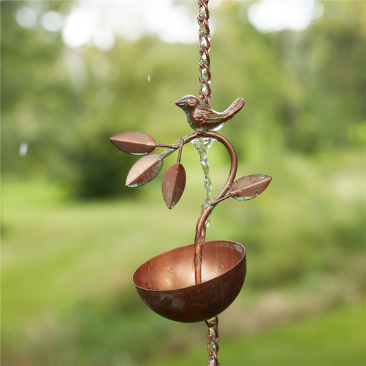 Bird Branch Rain Chain 70"L -Ship Only