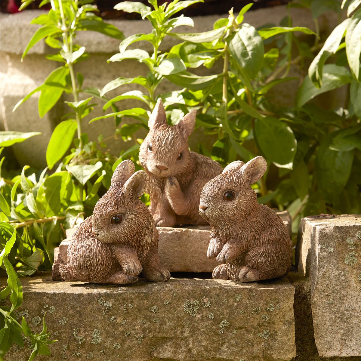 Mini Garden Bunny Rabbit Figurine (Set of 3) -Ship Only