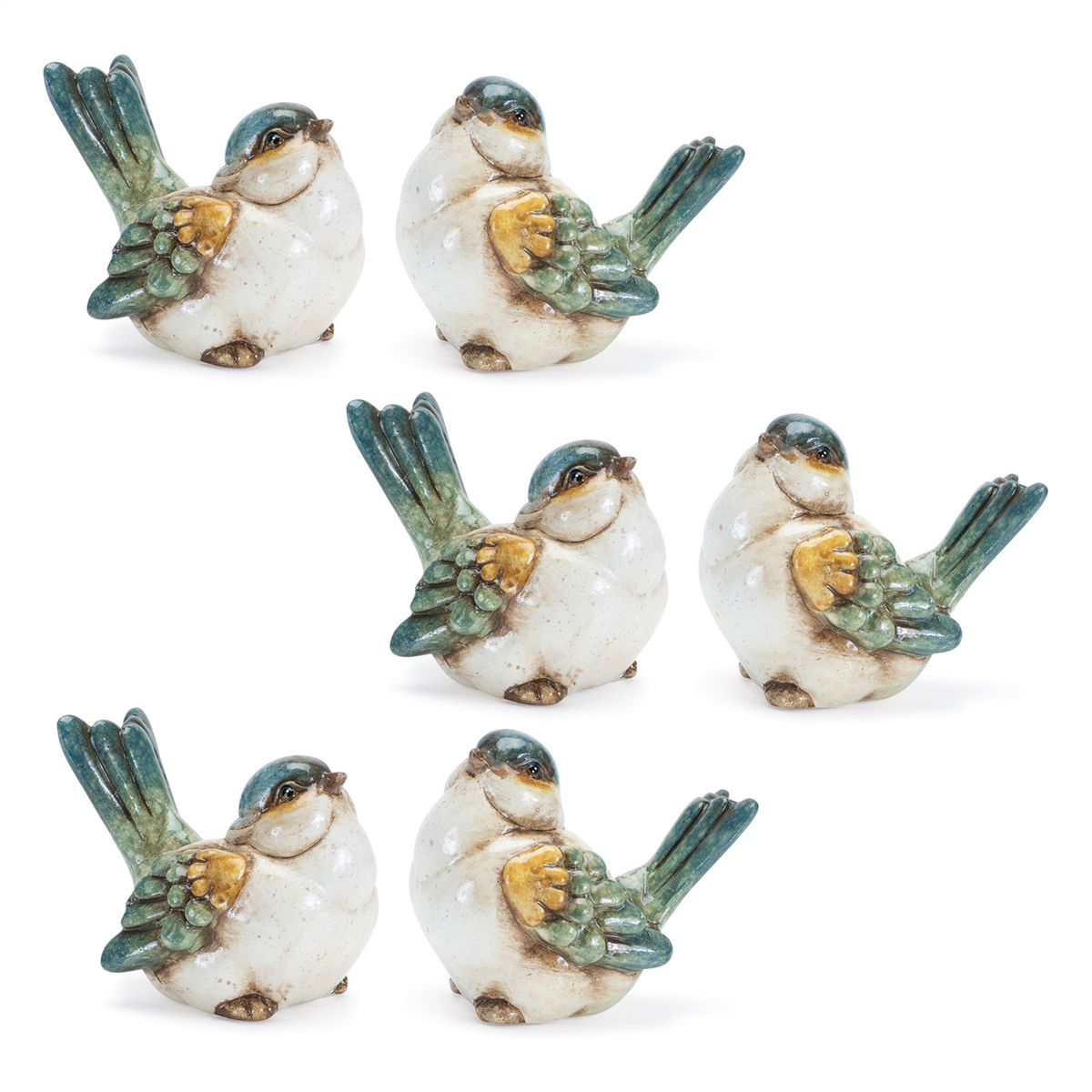 Terra Cotta Bird Figurine (Set of 6) -Ship Only
