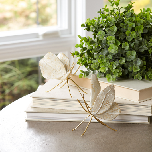 Leaf Butterfly Shelf Sitter (Set of 2) -Ship Only