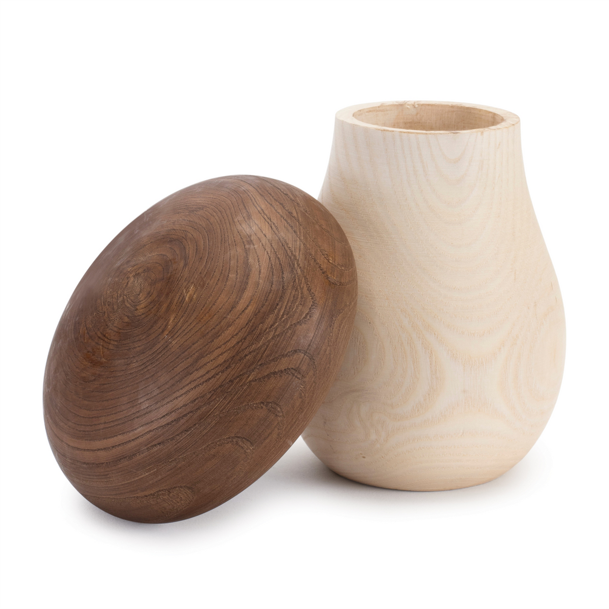 Mushroom Box (Set of 2) 5"H, 6.5"H Wood -Ship Only