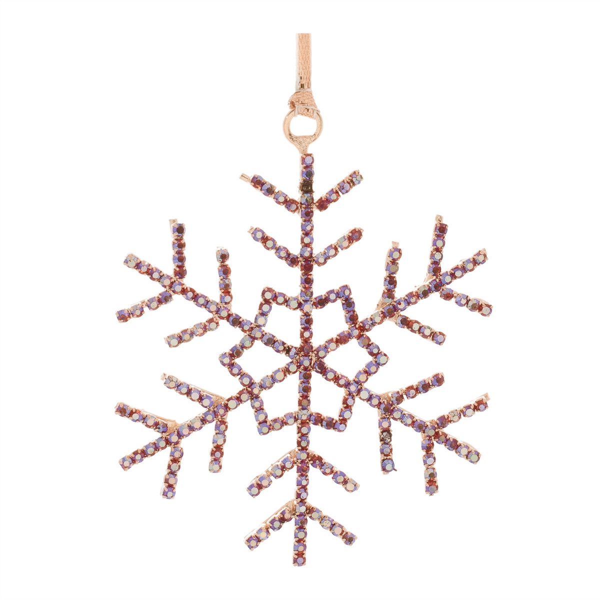 Snowflake Ornament (Set of 12) 3.5”H Iron/Glass Beads -Ship Only