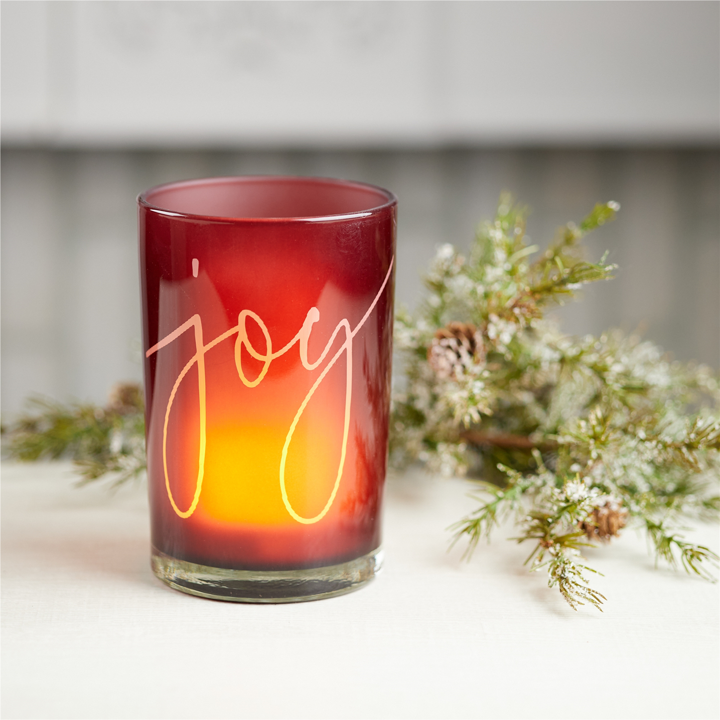 Joy Glass Votive Holder (Set of 2) -Ship Only
