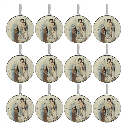 Holy Family Disc Ornament (Set of 12) -Ship Only