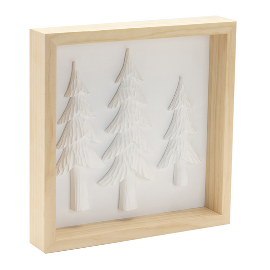 Framed Holiday Deer and Tree Artwork (Set of 2) -Ship Only