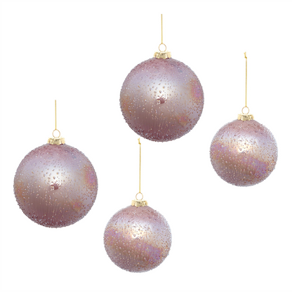 Iridescent Beaded Glass Ornament (Set of 4)