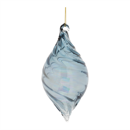 Iridescent Swirl Glass Ornament (Set of 12)