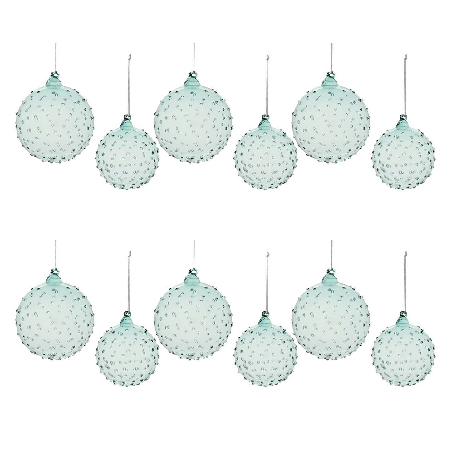 Hobnail Glass Ball Ornament (Set of 12)