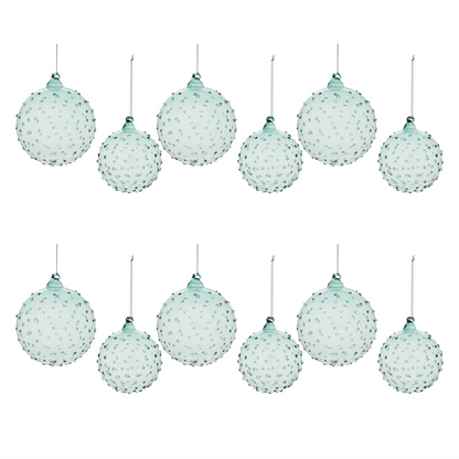 Hobnail Glass Ball Ornament (Set of 12)