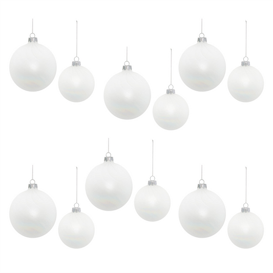 Ball Ornament (Set of 12) 3"D, 4"D Glass -Ship Only