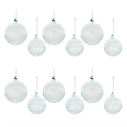Iridescent Glass Ball Ornament (Set of 12)