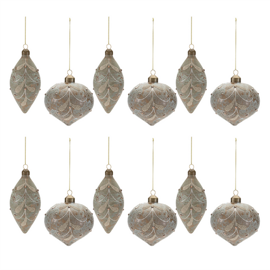 Beaded Glass Ornament (Set of 12) -Ship Only