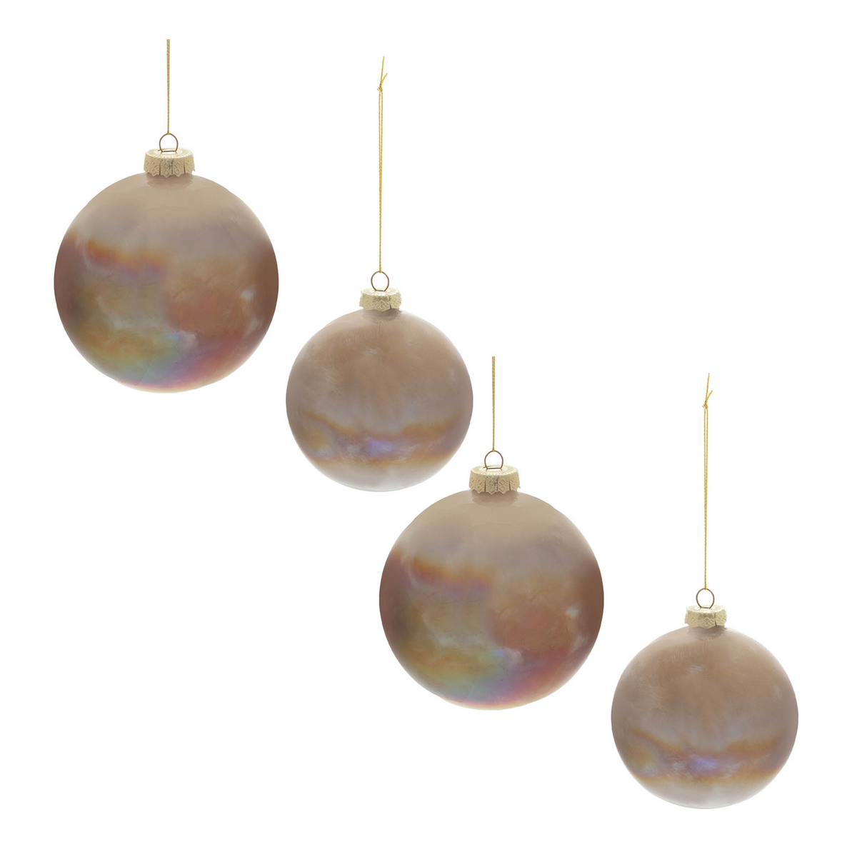 Iridescent Glass Ball Ornament (Set of 4) -Ship Only