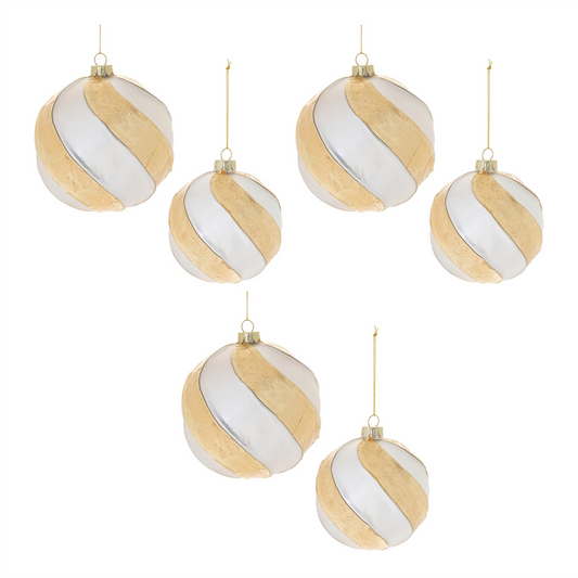 Distressed Glass Ball Ornament (Set of 6) -Ship Only