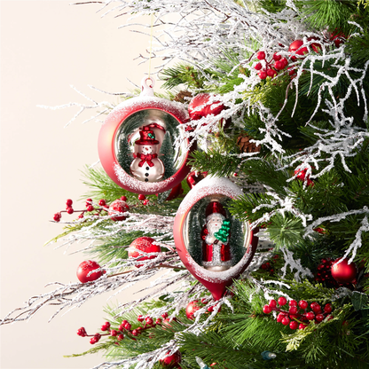 Mercury Glass Ornament with Pine Trees (Set of 6)