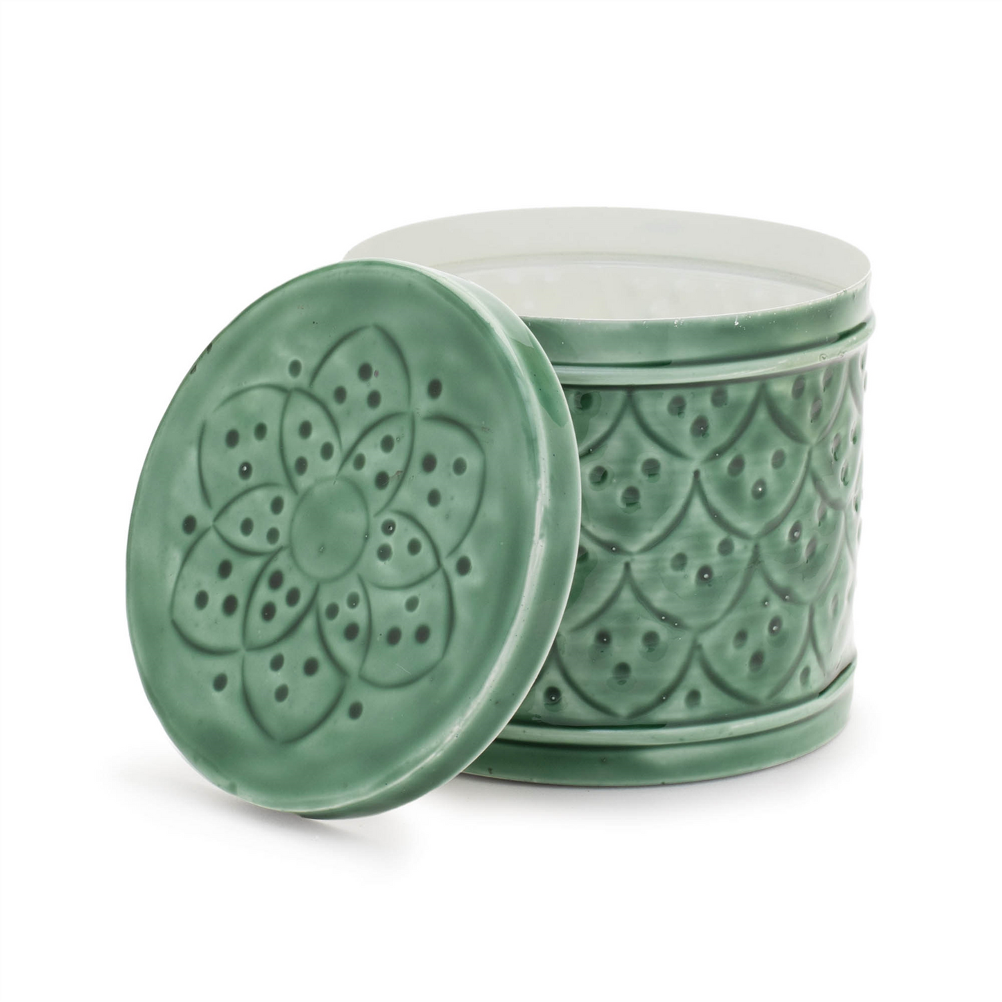 Sage Green Metal Container with Lid (Set of 2)
