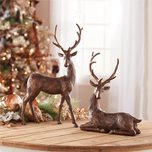 Winter Deer Figurine (Set of 2) -Ship Only