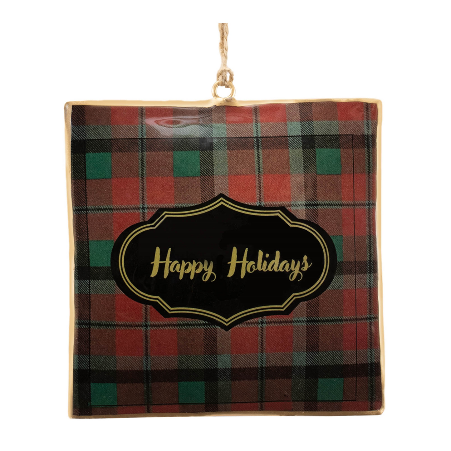 Plaid Square Ornament (Set of 6)