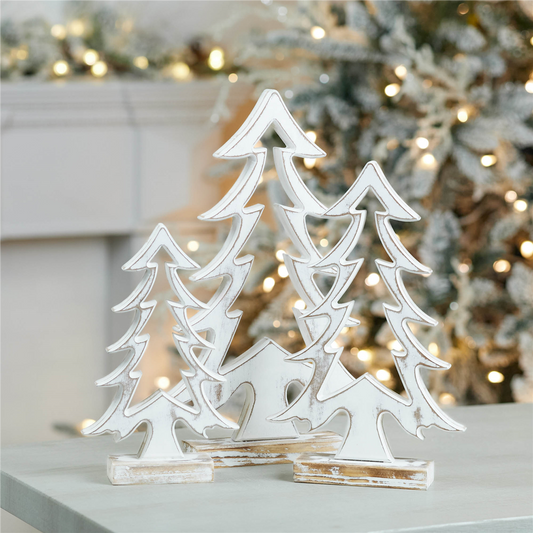 Tree Cut-Out (Set of 3) 11.5"H, 15"H, 18"H Wood -Ship Only