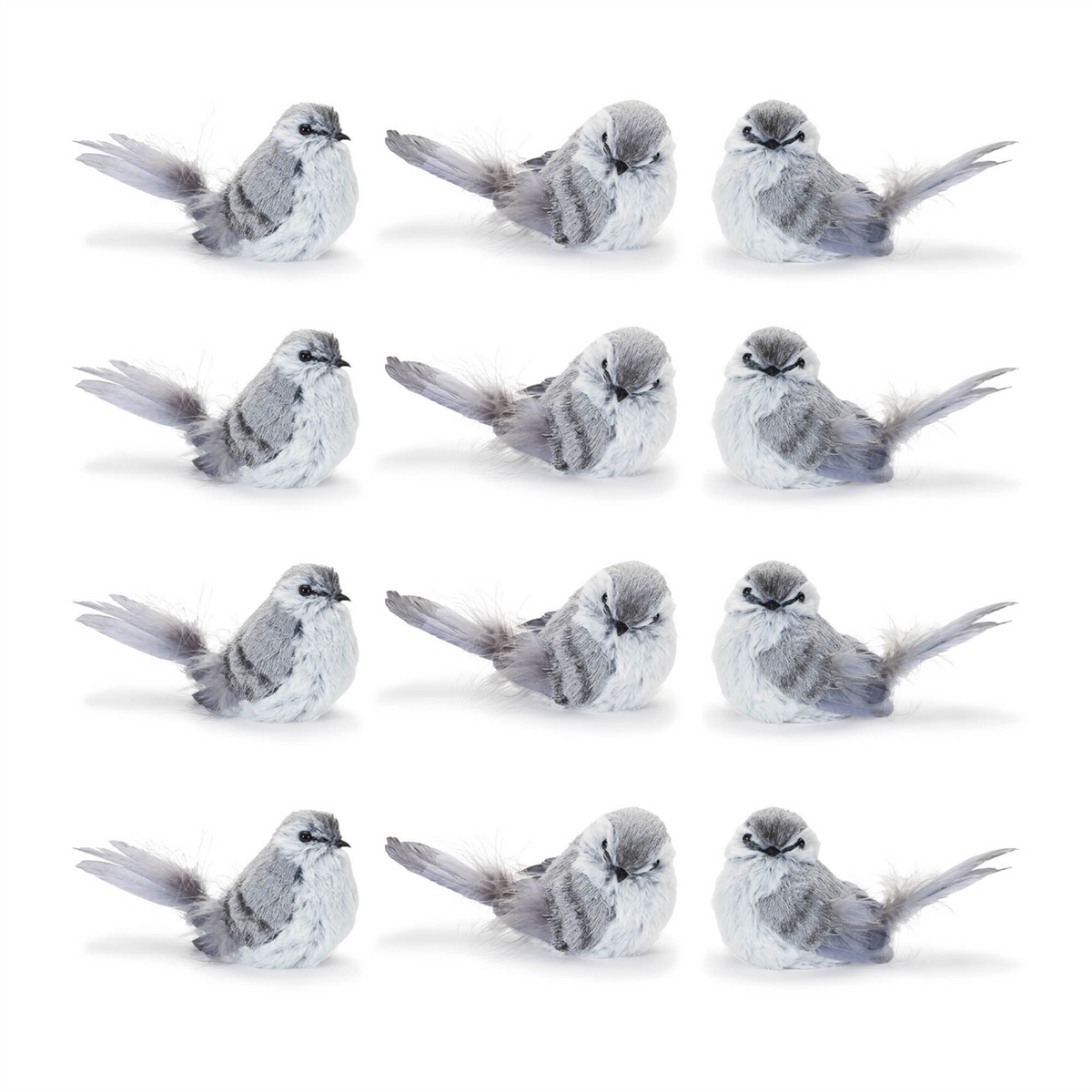 Feathered Bird Shelf Sitter (Set of 12)