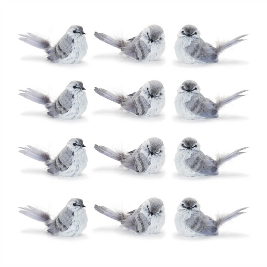 Feathered Bird Shelf Sitter (Set of 12) -Ship Only
